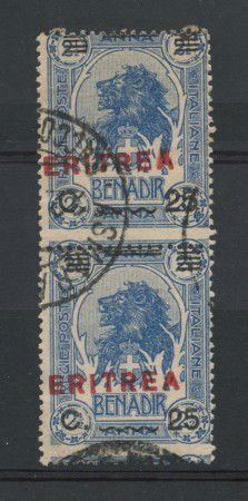 1924 - LOTTO/17221 - ERITREA - 25 SU 2,5 ANNA AZZURRO - COPPIA USATI