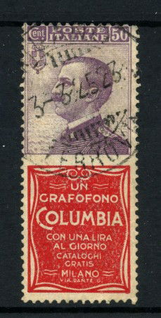 1924 - REGNO - LOTTO/43334 - 50 CENT. PUBBLICITARIO COLUMBIA - USATO