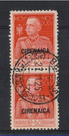 1925 - LOTTO/4229 - CIRENAICA - 60c. GIUBILEO COPPIA USATA