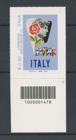 2012 - LOTTO/15426CB - REPUBBLICA - MANIFESTO ENIT - CODICE A BARRE