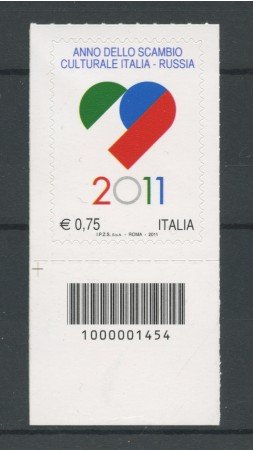 2011 - LOTTO/15419CB - REPUBBLICA - ITALIA/RUSSIA - CODICE A BARRE
