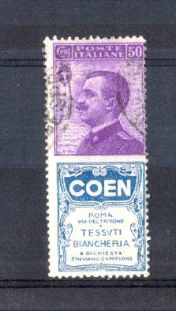1924 - LOTTO/REGPB10U - REGNO - 50 CENT. COEN - USATO