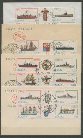 1977/1980  REPUBBLICA - LOTTO/42544 - COSTRUZIONI NAVALI  4 BUSTE FDC