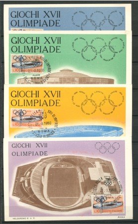 1960 - REPUBBLICA - LOTTO/22996 -   OLIMPIADI DI ROMA 4 CARTOLINE