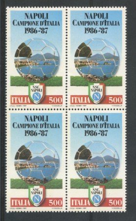 1987 - REPUBBLICA - NAPOLI CAMPIONE - QUARTINA  NUOVI - LOTTO/30258Q