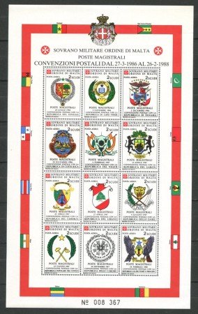 1988 - SOVRANO MILITARE DI MALTA - LOTTO/39292 - CONVENZIONI POSTALI - FOGLIETTO NUOVO