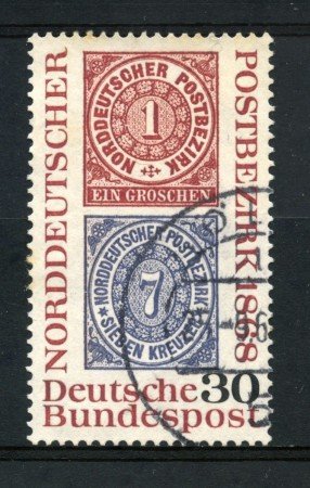 1968 - GERMANIA FEDERALE - 30p. CENTENARIO FRANCOBOLLI - USATO - LOTTO/30951U