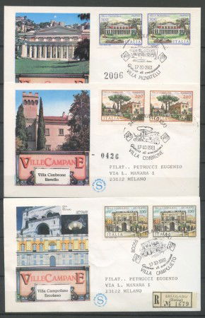 1981 - REPUBBLICA - VILLE D'ITALIA - 3 FDC FILAGRANO VIAGGIATE - LOTTO/18505A