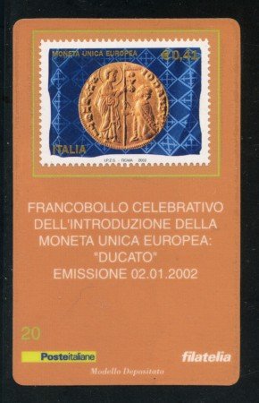 2002 - LOTTO/20892 - REPUBBLICA - MONETA UNICA DUCATO - TESSERA FILAT.