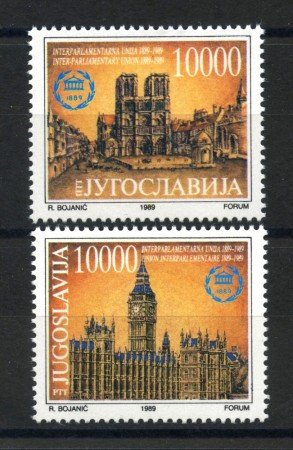 1989 - JUGOSLAVIA - LOTTO/38518 - UNIONE INTERPARLAMENTARE 2v. - NUOVI