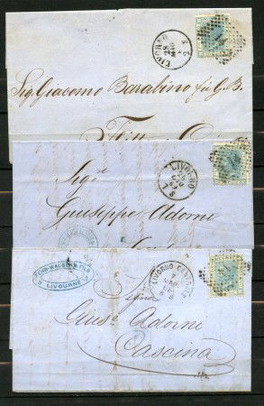 1867/69 - REGNO - LOTTO/42761 - INSIEME DI TRE BUSTE AFFRANCATE CON 20 CENT. TIR. LONDRA