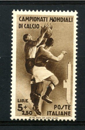 1934 - REGNO - 5+2,50 LIRE MONDIALI CALCIO - NUOVO -  LOTTO/37594