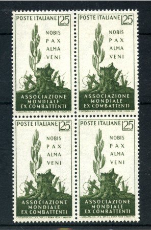 1959 - LOTTO/6348 - REPUBBLICA - EX COMBATTENTI - QUARTINA NUOVI