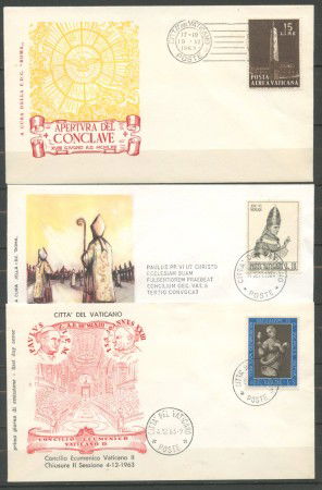 1963/1964 - VATICANO - LOTTO/43526 - CONCLAVE E CONCILIO ECUMENICO - 3 BUSTE
