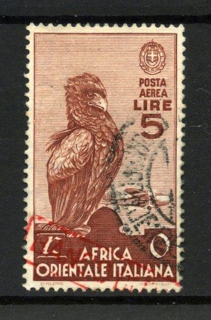 1938 - AFRICA ORIENTALE - LOTTO/24924 - 5 LIRE POSTA AEREA - USATO
