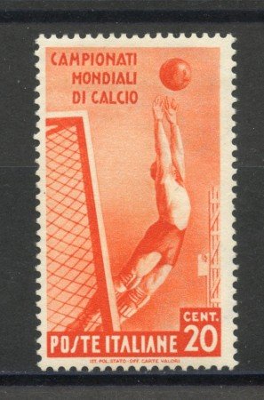 1934 - REGNO - 20c. MONDIALI CALCIO - NUOVO  T/L - LOTTO/37595