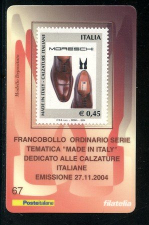 2004 - LOTTO/20942 - REPUBBLICA - 45c. CALZATURE MORESCHI - TESSERA FILAT.