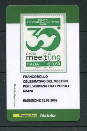 2009 - LOTTO/22716 - REPUBBLICA - MEETING AMICIZIA - TESSERA FILATELICA