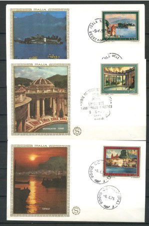1975 - REPUBBLICA - TURISTICA - 3 BUSTE FDC FILAGRANO - LOTTO/27484