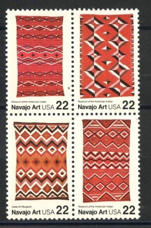 1986 - STATI UNITI - ARTE NAVAJO 4v. - NUOVI - LOTTO/35706