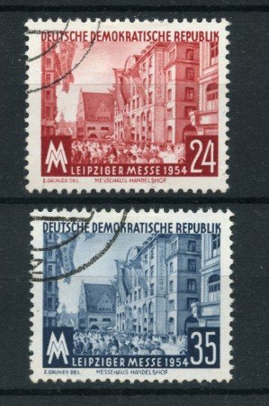 1954 - LOTTO/17527 - GERMANIA DDR - FIERA DI LIPSIA 2v. - USATI