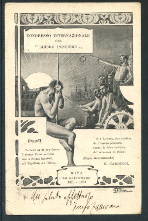 ROMA- 1904 - LOTTO/20802GA - CONGRESSO DEL LIBERO PENSIERO - VIAGGIATA