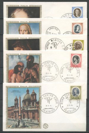1974 - REPUBBLICA - ARTISTI ITALIANI - 5 FDC FILAGRANO - LOTTO/27434