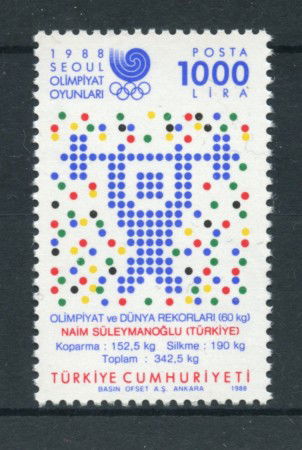 1988 - TURCHIA - LOTTO/19975 - VITTORIA OLIMPICA 1v. - NUOVO