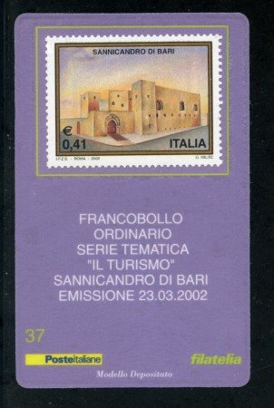 2002 - LOTTO/20898 - REPUBBLICA - SANNICANDRO BARI - TESSERA FILAT.