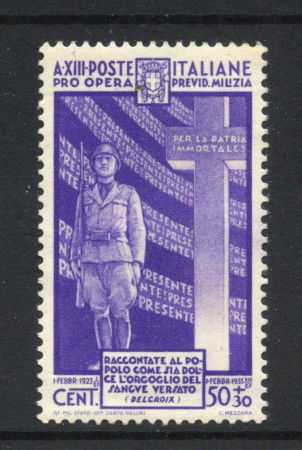 1935 - REGNO - LOTTO/47397 - 50+30 CENT. PREVIDENZA MILIZIA - LINGUELLATO