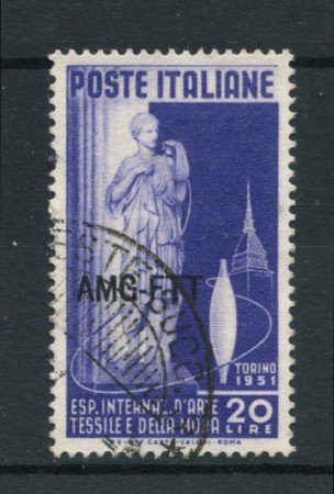 1951 - LOTTO/14692 - TRIESTE A - 20 Lire ARTE TESSILE - USATO