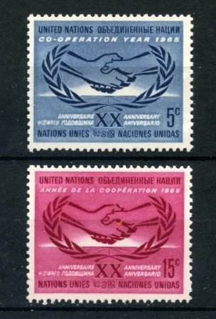 1965 - LOTTO/21366 - ONU U.S.A - XX° ANNIVERSARIO ONU  2v. - NUOVI