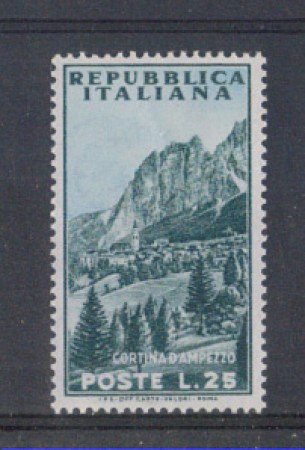 1953 - LOTTO/6224 - REPUBBLICA - 25 L. TURISTICA CORTINA