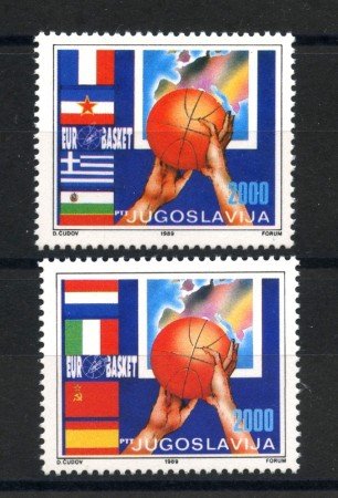 1989 - JUGOSLAVIA - LOTTO/38510 - CAMPIONATO DI BASKET 2v. - NUOVI