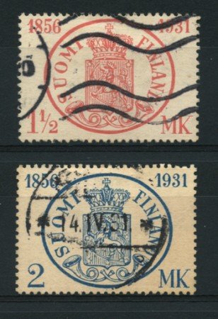 1931 - LOTTO/12106 - FINLANDIA - ANNIVERSARIO PRIMO FRANCOBOLLO 2v - USATI