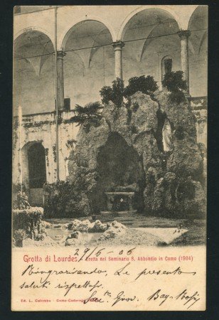 COMO - LOTTO/16969 - 1904  GROTTA DI LOURDES NEL SEMINARIO