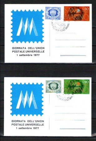 1977 - LBF/3845 - SAN MARINO - GIORNATA UNIONE POSTALE  - 2 CARTOLINE