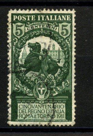 1911 - REGNO - LOTTO/39699 - 5+5 cent. UNITA' D'ITALIA - USATO