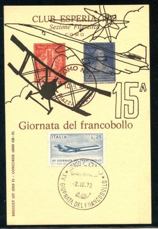 1973 - REPUBBLICA - 15° GIORNATA DEL FRANCOBOLLO - CARTOLINA - LOTTO/28529
