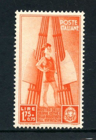 1937 - REGNO - 1,75+75c. COLONIE ESTIVE - NUOVO - LOTTO/30012