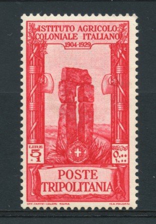 1930/31 - LOTTO/14969 -  TRIPOLITANIA - 5+1 LIRA  ISTITUTO AGRICOLO - LING.