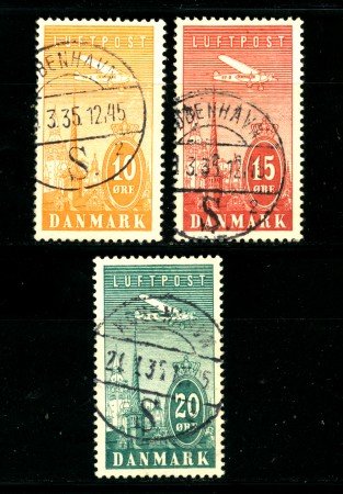 1934 - LOTTO/22130 - DANIMARCA - POSTA AEREA 3v. - USATI