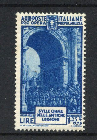 1935 - REGNO - LOTTO/47398 - 1,25+75 CENT. PREVIDENZA MILIZIA - LINGUELLATO