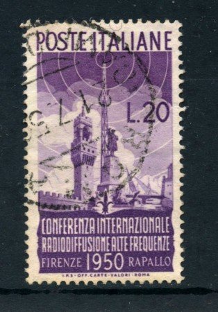 1950 - REPUBBLICA - 20 LIRE RADIODIFFUSIONE - USATO - LOTTO/25259