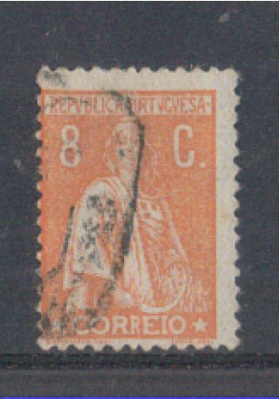 1923 - LOTTO/9669DU - PORTOGALLO - 8c. ARANCIO - USATO