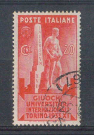 1933 - LOTTO/REG342U - REGNO - 20c. GIUOCHI UNIVERSITARI - USATO