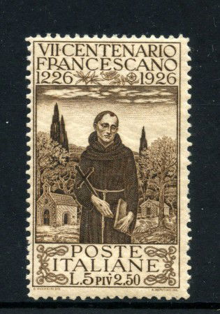 1926 - REGNO - LOTTO/43096 - 5+2,50 LIRE S. FRANCESCO  NUOVO