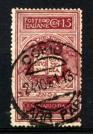 1921 - REGNO - 15 cent. DANTE ALIGHIERI - USATO- LOTTO38149