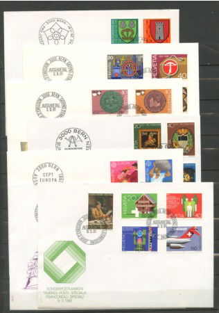 1981 - SVIZZERA - LOTTO/42622 - ANNATA COMPLETA SU 7 BUSTE FDC