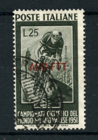 1951 - LOTTO/14693 - TRIESTE A - 25 Lire CAMPIONATI CICLISMO - USATO